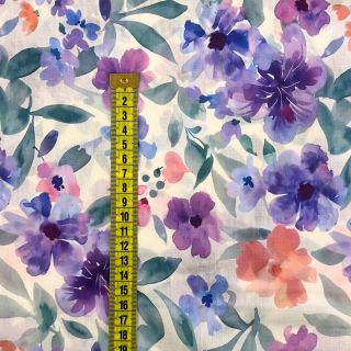 Cotton fabric VOILE Passion purple digital print