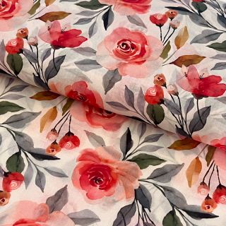 Cotton fabric VOILE Love digital print