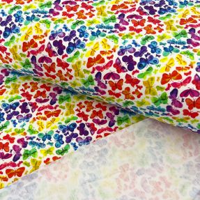 Sweat fabric Rainbows BUTTERFLY digital print