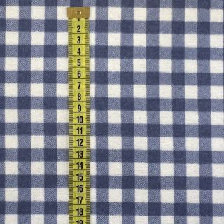 Cotton fabric FLANNEL Check blue