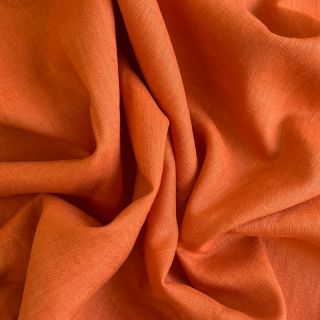 Linen enzyme washed 170 g pumpkin orange