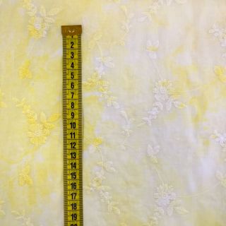 Cotton fabric EMBROIDERY Tie-Dye yellow