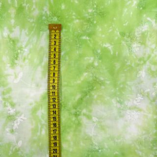 Cotton fabric EMBROIDERY Tie-Dye green