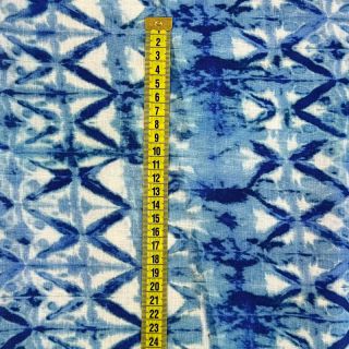 Linen viscose Shibori TIE DYE blue digital print