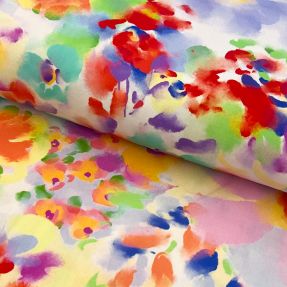 Viscose STRETCH Watercolour flowers design B digital print