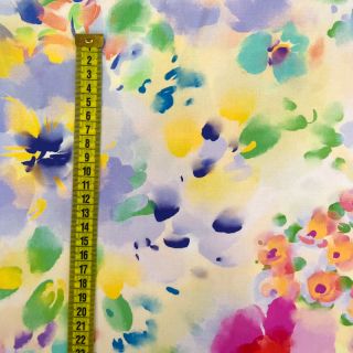 Viscose STRETCH Watercolour flowers design B digital print