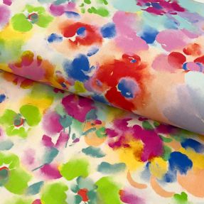 Viscose STRETCH Watercolour flowers design A digital print