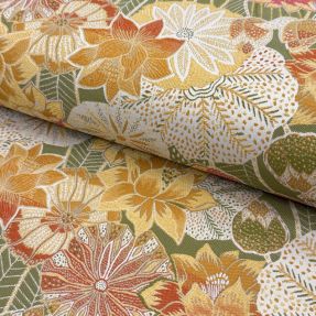 Decoration fabric jacquard Opium allover kaki