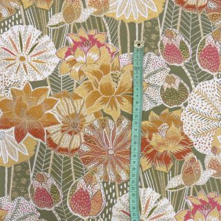 Decoration fabric jacquard Opium allover kaki