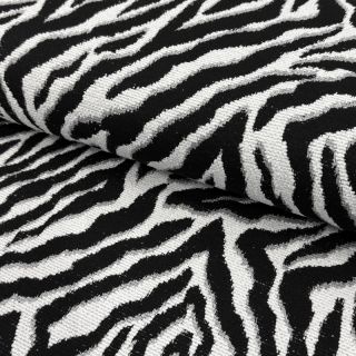 Decoration fabric jacquard Tanzanie noir blanc