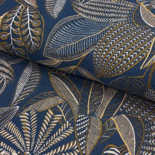 Decoration fabric jacquard Legende bleu