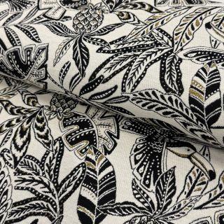 Decoration fabric jacquard Fortuna blanc