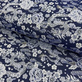 Decoration fabric jacquard Draco indigo