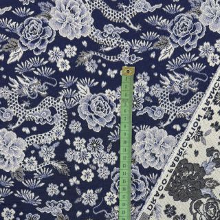 Decoration fabric jacquard Draco indigo