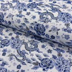 Decoration fabric jacquard Draco blue