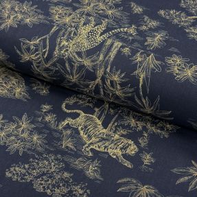 Cotton fabric Acajou indigo