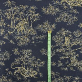 Cotton fabric Acajou indigo