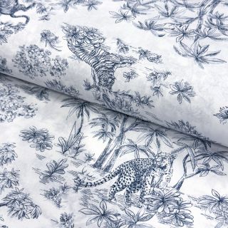 Cotton fabric Acajou blue