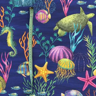 Decoration fabric premium Underwater sea life digital print