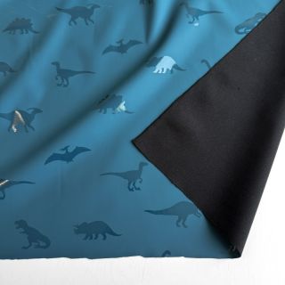 Raincoat fabric Dinosaurs blue