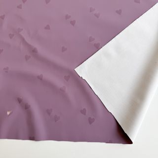 Raincoat fabric Hearts purple