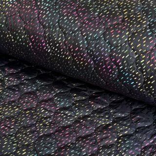 Stepped fabric FOIL SPANGLES black multi