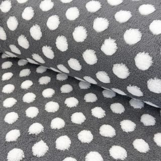 Fleece TEDDY Dots grey