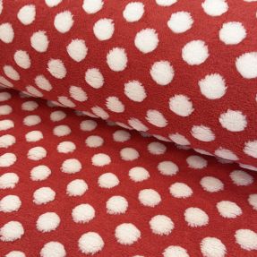 Fleece TEDDY Dots red