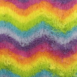 Faux fur RAINBOW Stripes multi