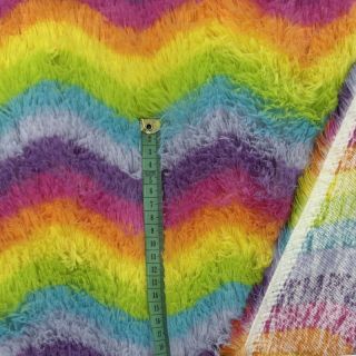 Faux fur RAINBOW Stripes multi