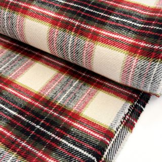 Coat fabric Big squares BORDEAUX