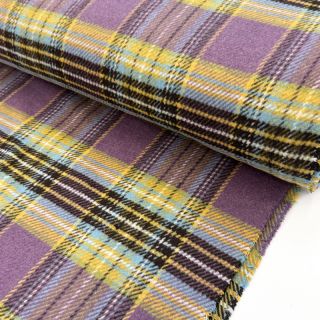 Coat fabric Big squares PURPLE