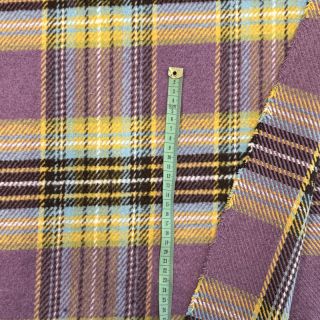 Coat fabric Big squares PURPLE