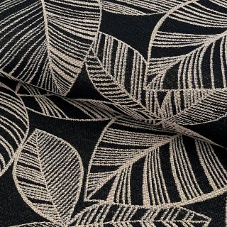 Decoration fabric jacquard Valerian allover noir