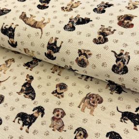 Decoration fabric GOBELIN PREMIUM Little dachshund play