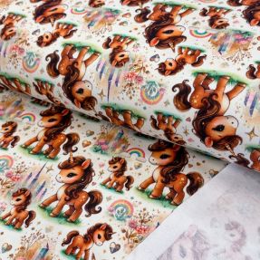 Sweat fabric Pretty unicorns design A digital print