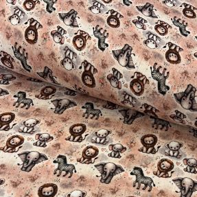 Double gauze/muslin Safari buddys design C digital print